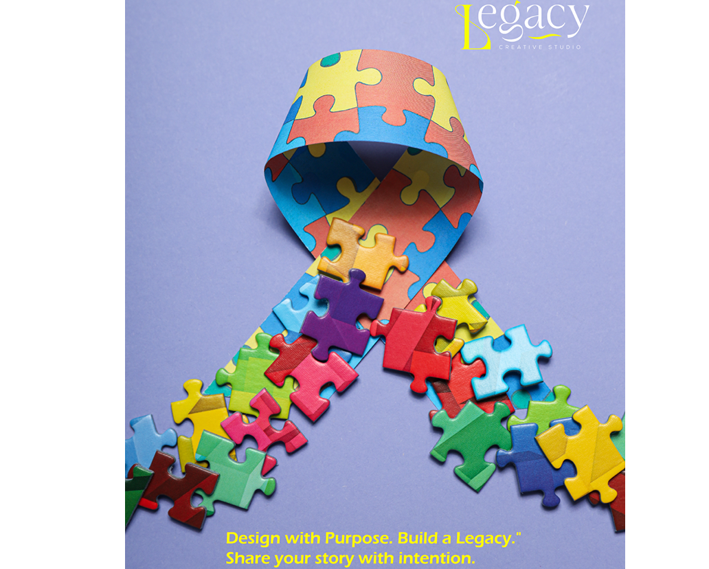 Puzzle ribbon representing creativity, brand unity, and purposeful design by Legacy Creative Studio.